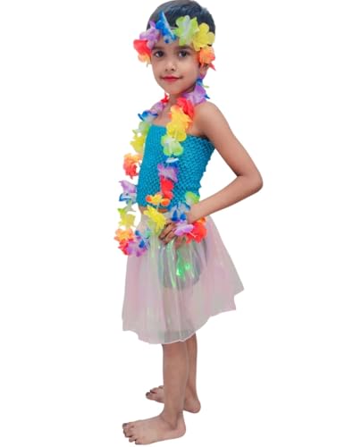 Image of BookMyCostume Hawaiian Hula Fancy Dress Costume for Girls and Females 4-5 years