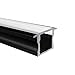 Profilé en aluminium SEMI - 200 cm - Encastrable - Noir - 200 cm - Couvercle diffuse semi-transparent pour bandes LED - Profilé en aluminium de 2 m