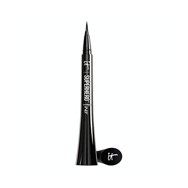 IT Cosmetics Superhero Liquid Eyeliner Pen, Black - 24-Hour Waterproof Formula Wonât Smudge or Fade - With Peptides, Collagen, Biotin & Kaolin Clay - 0.03 fl oz