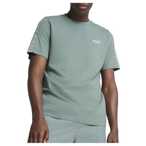PUMA Mens Essentials Tape Crew Neck Short Sleeve Casual Tops Casual - Green3