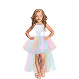 Tutu Dress for Girls Tulle Dress Holiday Party Prom Dresses for Toddler Little Girl Birthday Outfit Graduation Dresses Rainbow