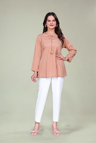 Image of Women's Tunics - Stylish & Comfortable Kurti for Women | Elegant 3 /4 Sleeve Designer Tunic Tops for Women | Indian Ethnic Short Kurti for Casual, Festive