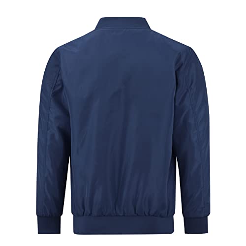 YOUTHUP Blouson Homme Veste Imperméable Décontracté Jacket Printemps été de Couleur Unie Col Debout Bleu 4XL - Image 4