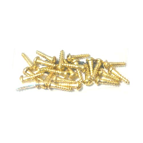 Tornillos para madera de latón o latón niquelado paquete(24) - #2; 3/8 x 0.086 pulgadas 0.95 x 0.22cm miniatura 1