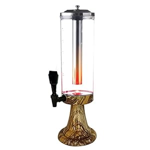 CHUANGRUN Koude drankdispenser, 2,5L biertoren drankdispenser met LED-kleurrijke glanzende lichten en ijsbuis, perfect voor elke koude drank – plasticvrij, BPA-vrij