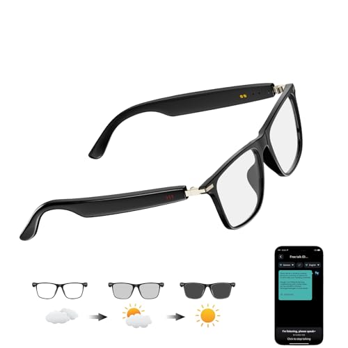 MNVOEQ Bluetooth Glasses for Men/Women Translation Function-Support for 138 Languages Meta Smart Glasses UV400 Polarized Lenses