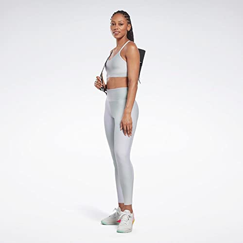 Image of Reebok Women's Satin 91% PES /9% El-Interlock-Hydrophilic Finish /Print-Digital Sublimation-Disperse Classic Workout Sports Bra