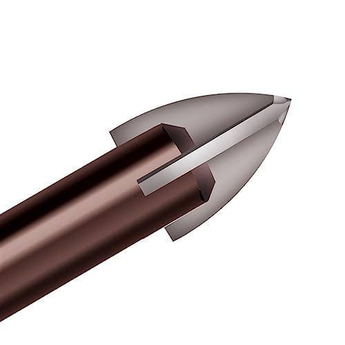 Foret pointe de lance 4mm avec tête en croix carbure pour perçage propre - 4