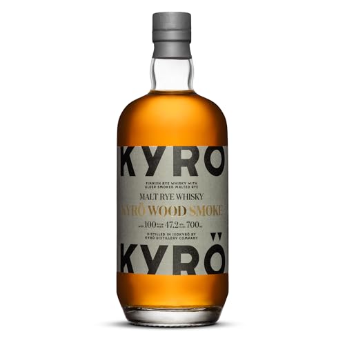 Kyrö Wood Smoke Whisky 47,2% vol. | Finnischer Roggenwhisky | 0,7 Liter | Über Erlenholz...