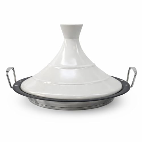 Tajine Induction 38cm - Plat à Tajine INOX - Revêtement antiadhésif - Toutes Sources de Chaleur : Induction Et Four Inclus