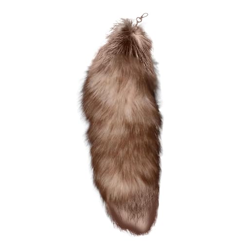 Fox Tail Keychain Large, Furry Therian Tail Faux Keyring,Halloween Cosplay Toy,Bag Accessories Charms,Hook Pendant