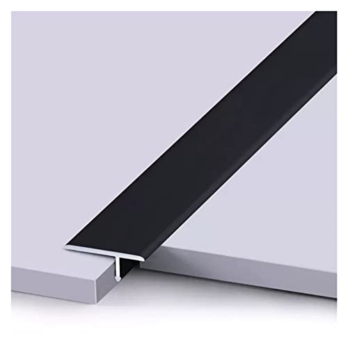 TYCHWZRMV(売店)平坦な仕切り、 2.4cm/0.94インチ幅のフロアトランジションストリップ、ドアトランジションプロファイルフロアカバー(Black,Length 110cm/43.3in)