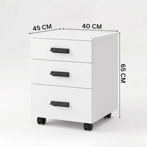 Image of FFO FileMate Wooden Filing Cabinet with 3 Drawers, Office File Storage Cabinet, Compact Document Organizer for Home Office,Study Room & Bedroom, White DIY