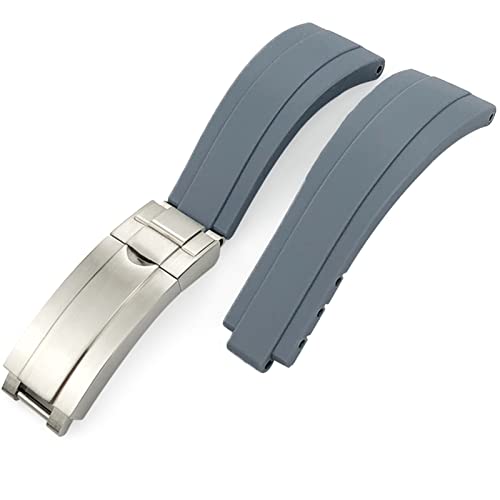 Bracelet de montre en caoutchouc 21mm avec boucle coulissante silicone durable