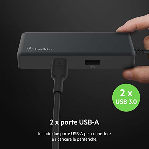 Adattatore hub multiporta 5 in 1 ottimizzato per Chromebook con porta HDMI 4K a 60 Hz, USB-C Power Delivery da 86 W, Gigabit Ethernet, 2 USB-A Gen 1, design ridotto, portatile e compatto - Hub USB - Immagine 4