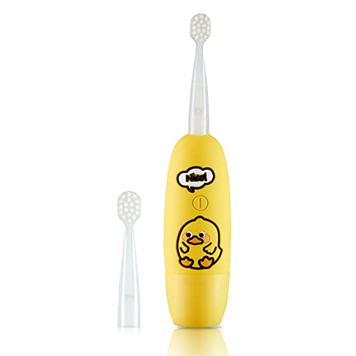 WISLIBE Kids Electric Toothbrush Rechargeable, Soft Bristles, 3 Clean Modes, Easy-Press Power Button for 2-6 Years Children and Toddlers-Duck