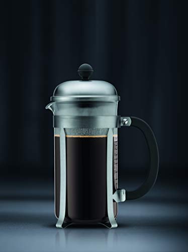 BODUM 1928-57, Matte Chrome Chambord 8-Cup Coffee Maker, 34-Ounce, 34 Oz