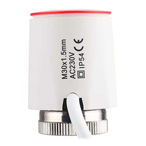 Wengart Actuador termoeléctrico WG5015,AC230V Estado de encendido/apagado visible normalmente cerrado para calefacción por suelo radiante Cover