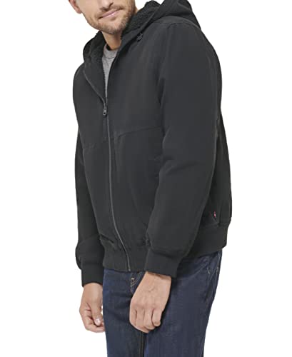 Image of Levi's mens Workwear Cotton Canvas Hoody Bomber Jacket (Regular & Big & Tall Sizes)
