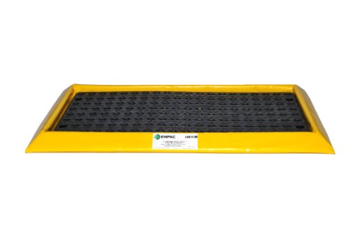Enpac 5755-YE-G 2 Drum Flexible Sidewall Spillpal with 1 Grate, 15 Gallon Spill Capacity, 2' Length x 4' Width x 3