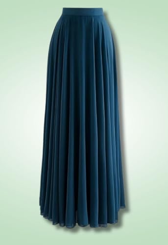 Image of Women's Full Length Georgette Long Skirt- Lehenga with 8 Meters Maxi Flare