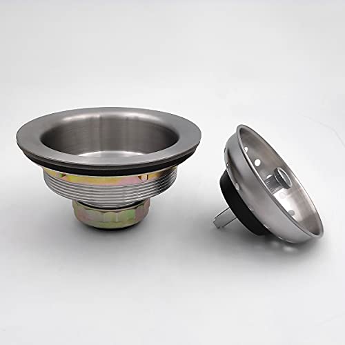 Eadot EAS21 3-1/2 Inch Brushed Nickel Kitchen Sink Drain Assembly With Strainer Basket Stopper thumb #3