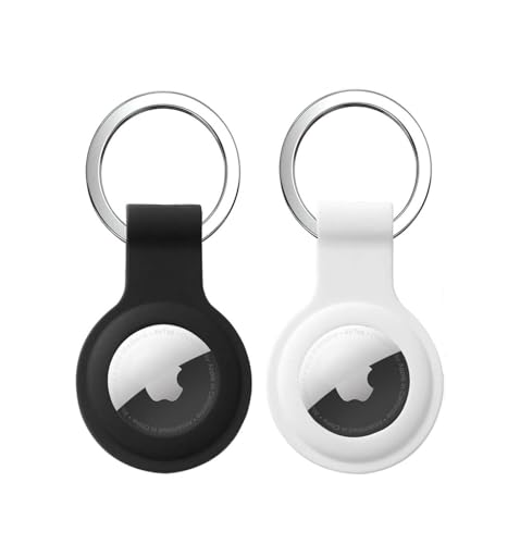 Frogetu 2 custodie per Airtag e portachiavi, silicone, supporto Apple, ciondolo Air Tag