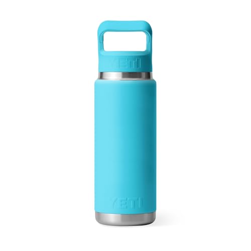 Image of YETI Rambler 26 oz Bottle, Vacuum Insulated, Stainless Steel with Color Matching Straw Cap