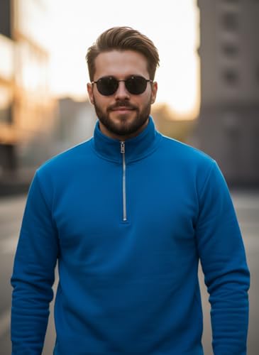 Image of Mack Jonney Solid Half Zipper Track Suit for men | Co-ord Set | Warm Fleece Tracksuit Set | Full Sleeve Sweatshirt