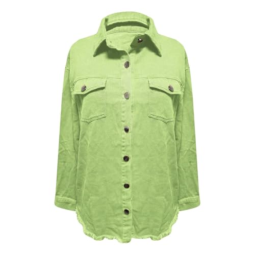 Trendy Plus Size Mint Green Denim Jacket for Women – Comfy and Stylish Fall Essential! - Image 2