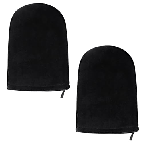 KEYRI 2 Piezas Guante Autobronceadores Lavables Efecto Uniforme Guantes de Bronceado Reutilizables de Doble Cara para Aplicar Crema o Protector Solar Guantes Aplicadores para Tomar el Sol (Negro)