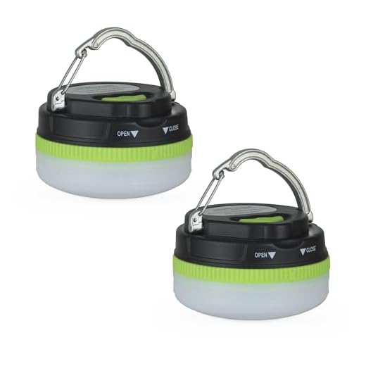 LUXPRO LP1503 Hanging Camp Lights - Hanging Lantern with Magnetic Base & Collapsible Carabiner - Campsite Lights with Multiple Light Settings - 2 Pack