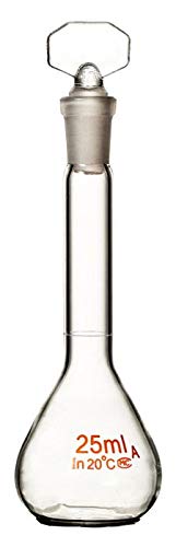 DONLAB DB0025 Glass 25ml Volumetric Flask Class A with Ground Stopper