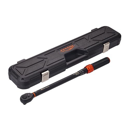 Mesgs 1/2-Inch Drive Click Torque Wrench 10-180 Ft.Lb/13.6-244.0 Nm, Dual-Direction 72 Tooth Adjustable,Dual Range Scales Quick Release Reversible Head cover