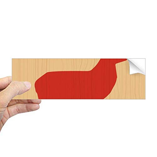 Autocollant rectangulaire grain de bois rouge cerf PC - 2