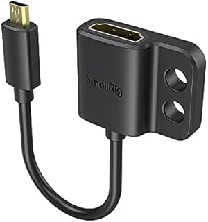 SMALLRIG 4K HDMI Cable Adapter 4K@60Hz, Male Micro-HDMI Type D to Female HDMI Type A Converter, for Sony A7R IV / A7RIII/ A7III/ A7II/ A7RII, for Fujifilm X-T2/ X-T3, Cable Length 8 cm/3 inch - 3021