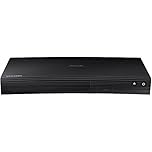 Samsung Blu-ray DVD Disc Player with Built-in Wi-Fi 1080p & Full HD Upconversion, Plays Blu-ray Discs, DVDs & CDs, Plus CubeCable 6Ft High Speed HDMI Cable, Black Finish (Renewed)