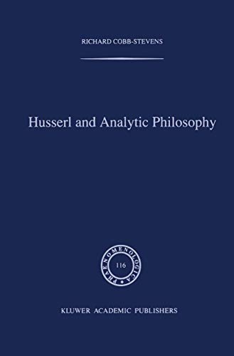 Husserl and Analytic Philosophy (Phaenomenologica, 116)