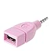 Aouzsta Converter 3.5mm Male AUX Plug to USB 2.0 Female Converter Adapter for Car Connector Accessories