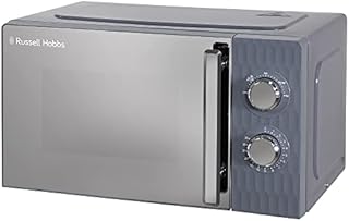 Russell Hobbs Honeycomb RHMM715G 17 Litre 700W Grey Solo Manual Microwave with 5 Power Levels, Integrated Timer and Defrost Function
