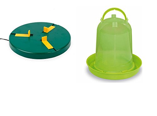 Tränkenwärmer mit 5 Liter Tränke grün Durchmesser 25 cm Cover