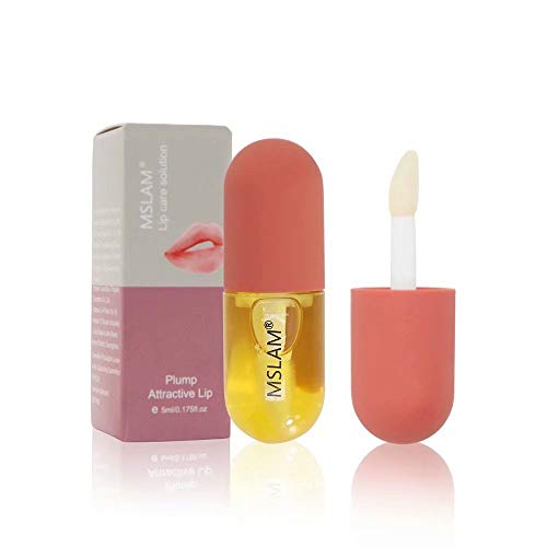 Lip Plumper Gloss, Lip Care serum, Lip Enhancer Lipstick, Hydrating & Moisturizing Clear Plumping Fuller Lip Gloss, Reduce Fine Lines, 5ML