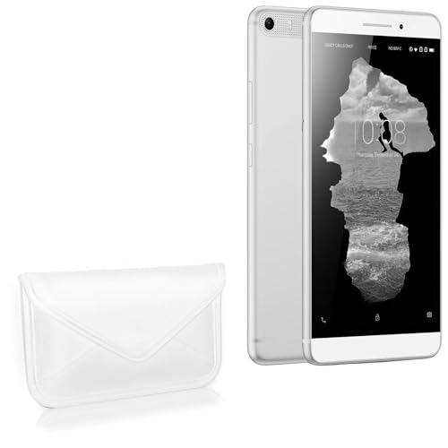 BoxWave Case Compatible with Lenovo PHAB Plus - Elite Leather Messenger Pouch, Synthetic Leather Cover Case Envelope Design - Ivory White