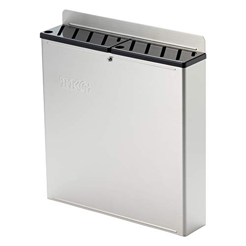 遠藤商事 業務用 TKG プラ板付カラーナイフラック 大 Aタイプ 黒 本体18-8 フタABS樹脂 日本製 AHU696