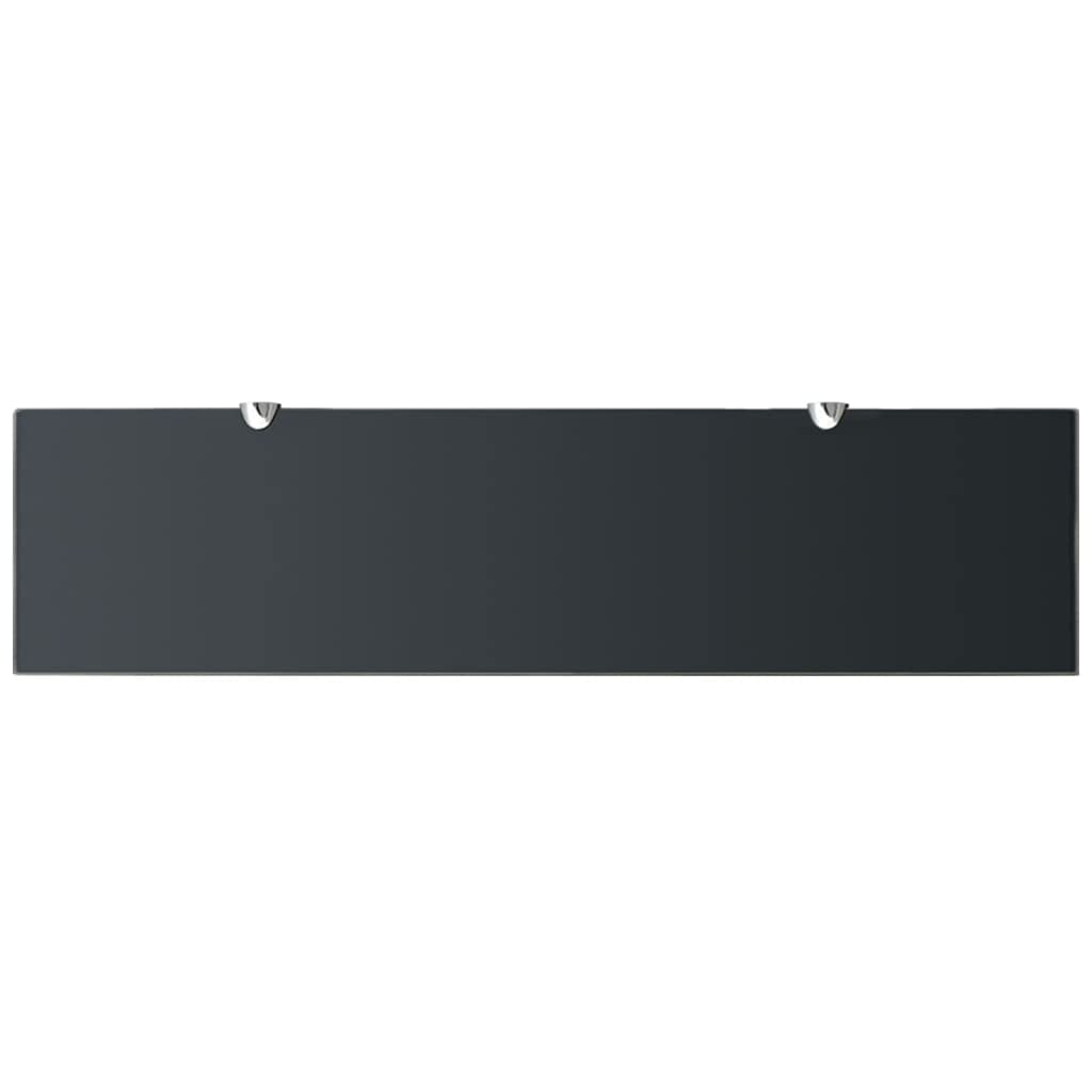 Estantería flotante de cristal negro de 80 x 20 cm, 8 mm, de cristal de seguridad, para salón, baño, dormitorio