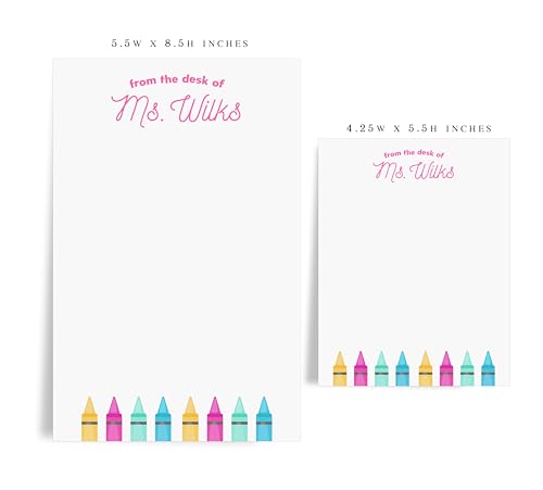 Personalized Stationery Notepad for Teachers, from The Desk of Custom 50 or 40 Sheet Pad...