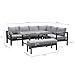 GLP Gartenlounge-Set Ecklounge Gartenmöbel 6-8 Personen, Outdoor-Aluminium-Eckgarnitur, 5-TLG., 3 Ecksofas, 1 Gartenbank, 1 Esstisch, 951908