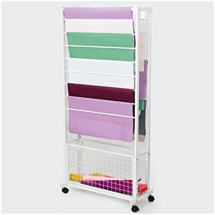 18-Layer Floor Standing Wrapping Paper & Ribbon Organizer - Multi-Functional Craft Display Stand for Gift Wrapping, Floral Shops & Retail Storage - Sleek Black ，White 67x32x150CM