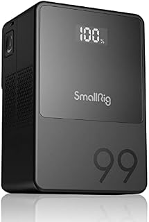 SMALLRIG VB99 Mini-V-Mount, 6700mAh (99Wh) z Ekranem OLED, Szybkie łAdowanie 65W PD USB-C, D-TAP i USB-A, dwa Porty DC, Kompaktowy Akumulator V-Lock do Aparatów, Monitorów i Smartfonów - 3580