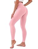 CHANAN High Waisted Leggings for Women No See Through Tummy Control Buttery Soft Yoga Pants for Workout Athletic Running Light Pink